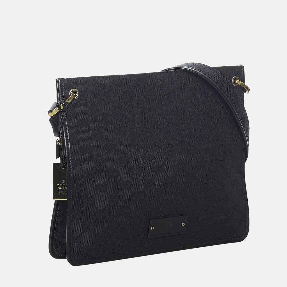 

Gucci Black GG Canvas Crossbody Bag