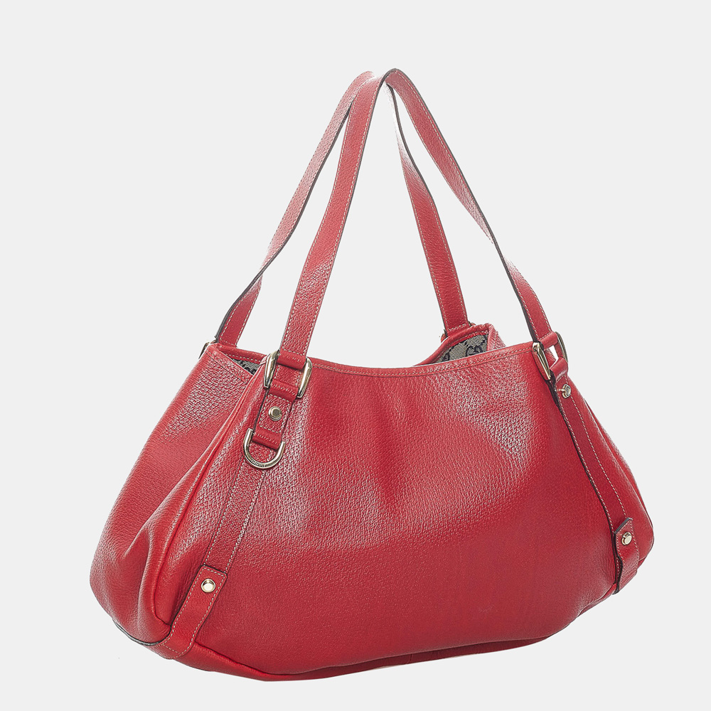 

Gucci Red Abbey Leather Tote Bag