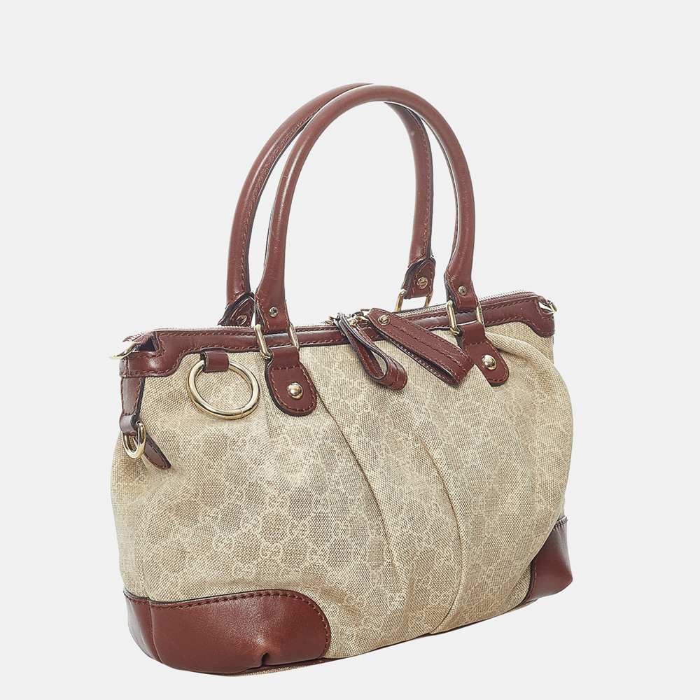 

Gucci Brown/Beige GG Canvas Sukey Satchel