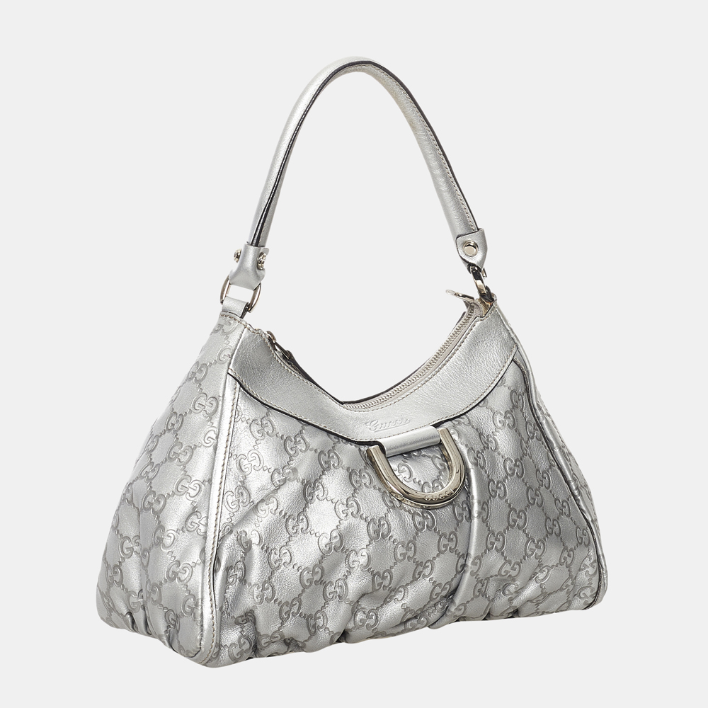 

Gucci Silver Guccissima Abbey D-Ring Shoulder Bag