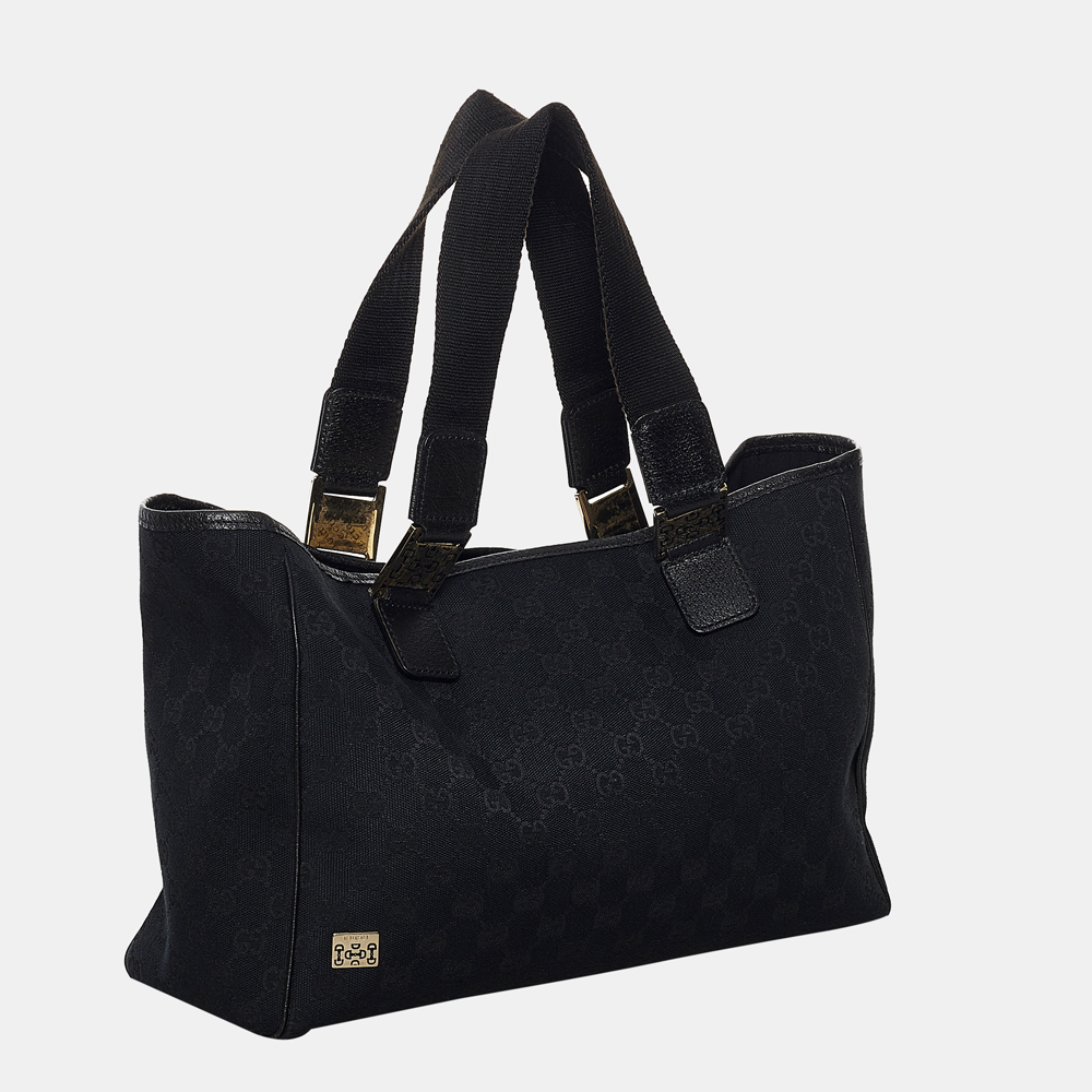 

Gucci Black GG Canvas Tote Bag
