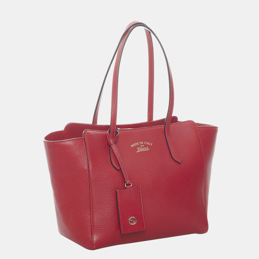 

Gucci Red Swing Leather Tote Bag