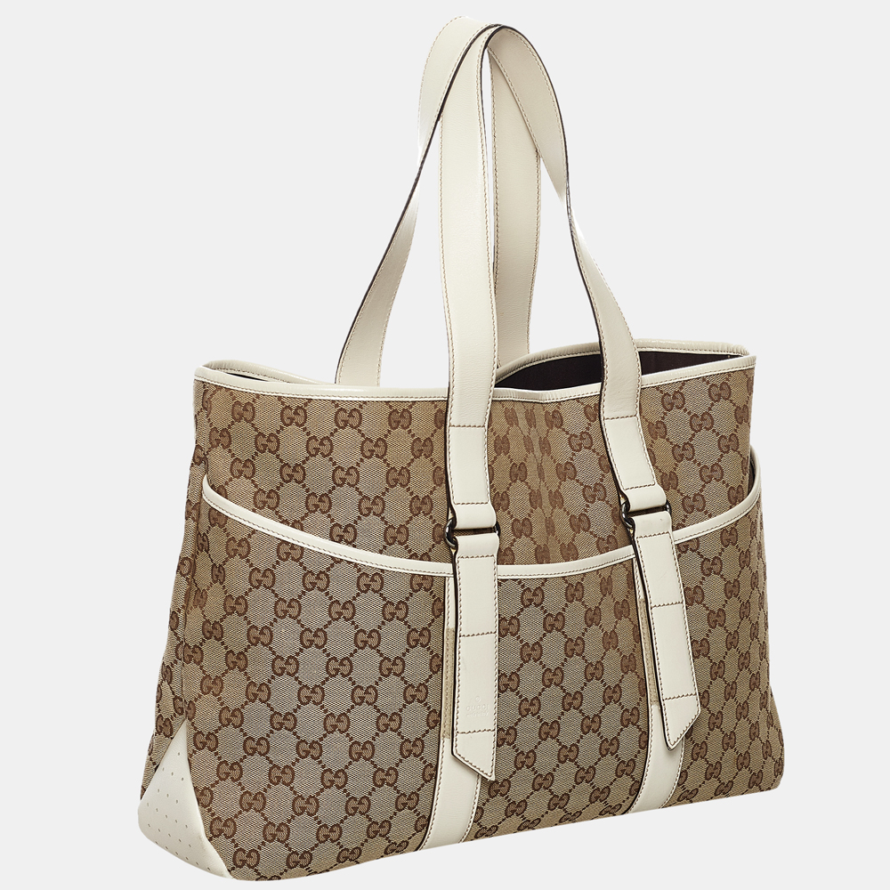 

Gucci Brown/Beige/White GG Canvas Tote Bag