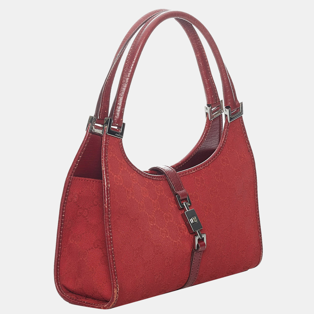 

Gucci Red GG Canvas Jackie Handbag