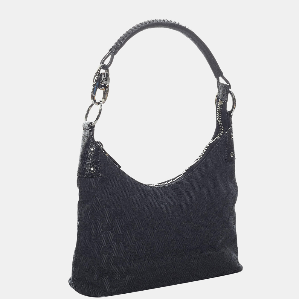

Gucci Black GG Canvas Shoulder Bag