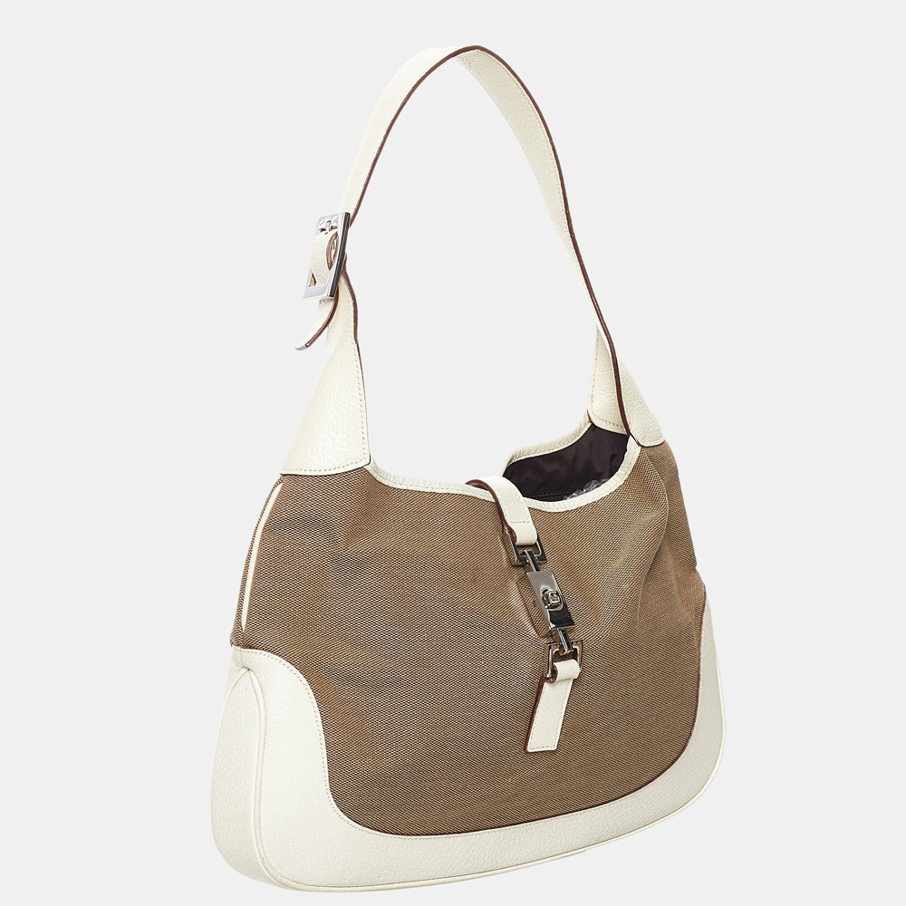 

Gucci Brown/White Jackie Canvas Shoulder Bag