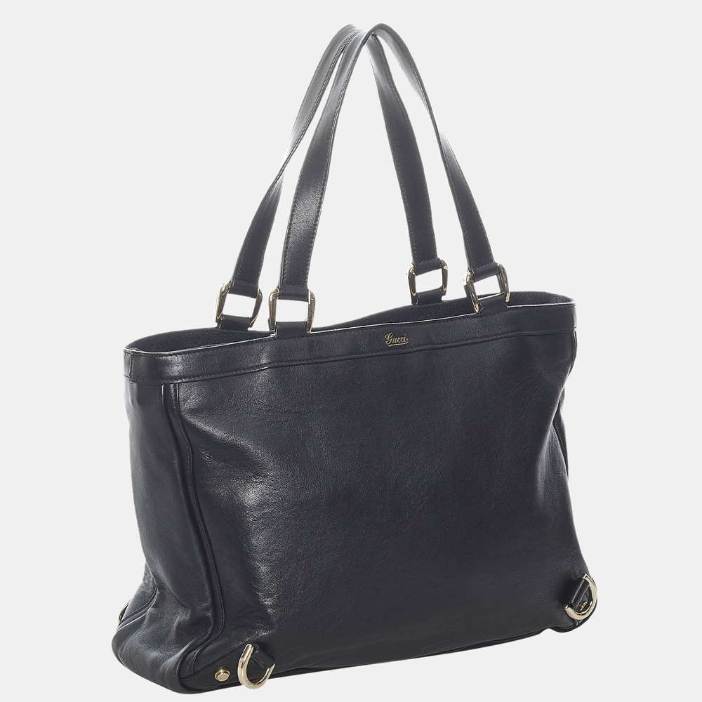 

Gucci Black Abbey D-Ring Leather Tote Bag