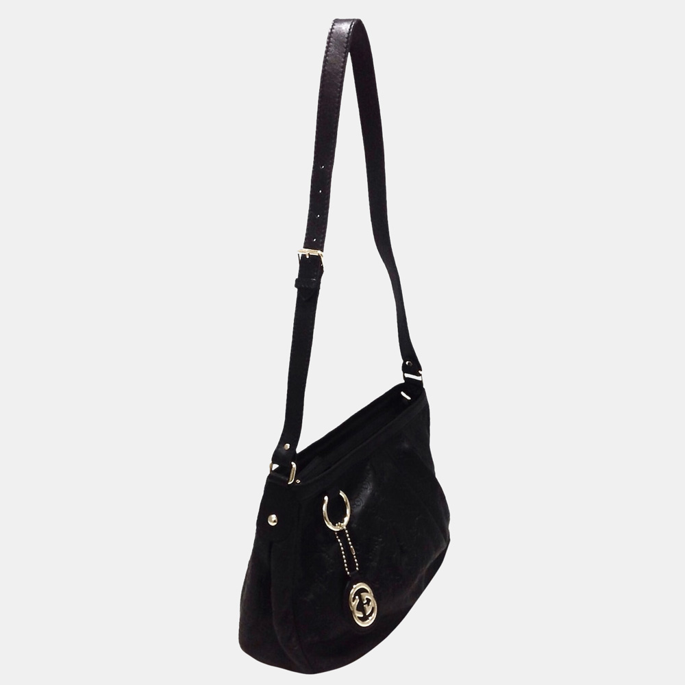 

Gucci Black Guccissima Sukey Crossbody Bag