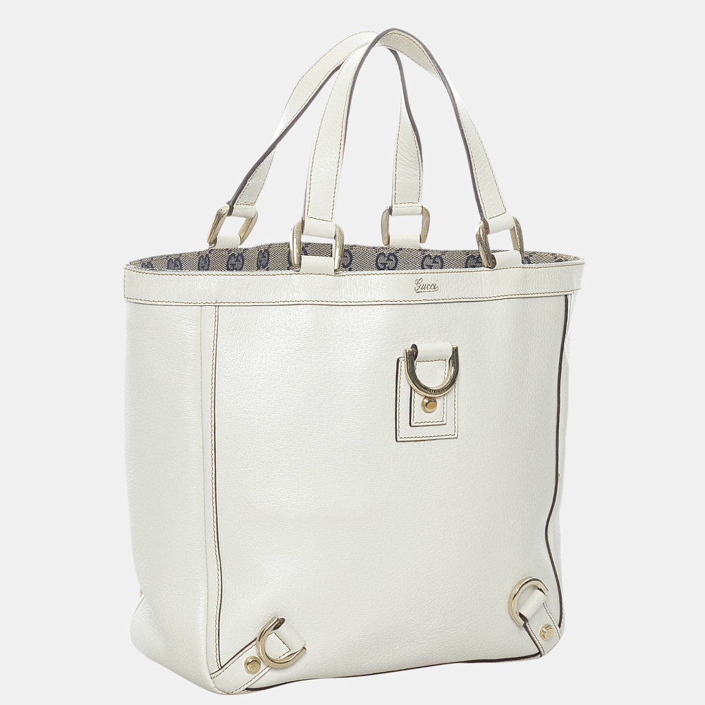 

Gucci White Abbey-D Ring Leather Tote