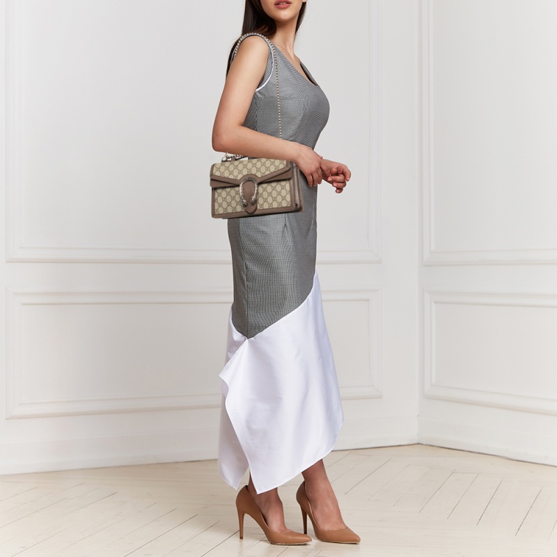 

Gucci Beige GG Coated Canvas and Leather Dionysus Top Handle Bag