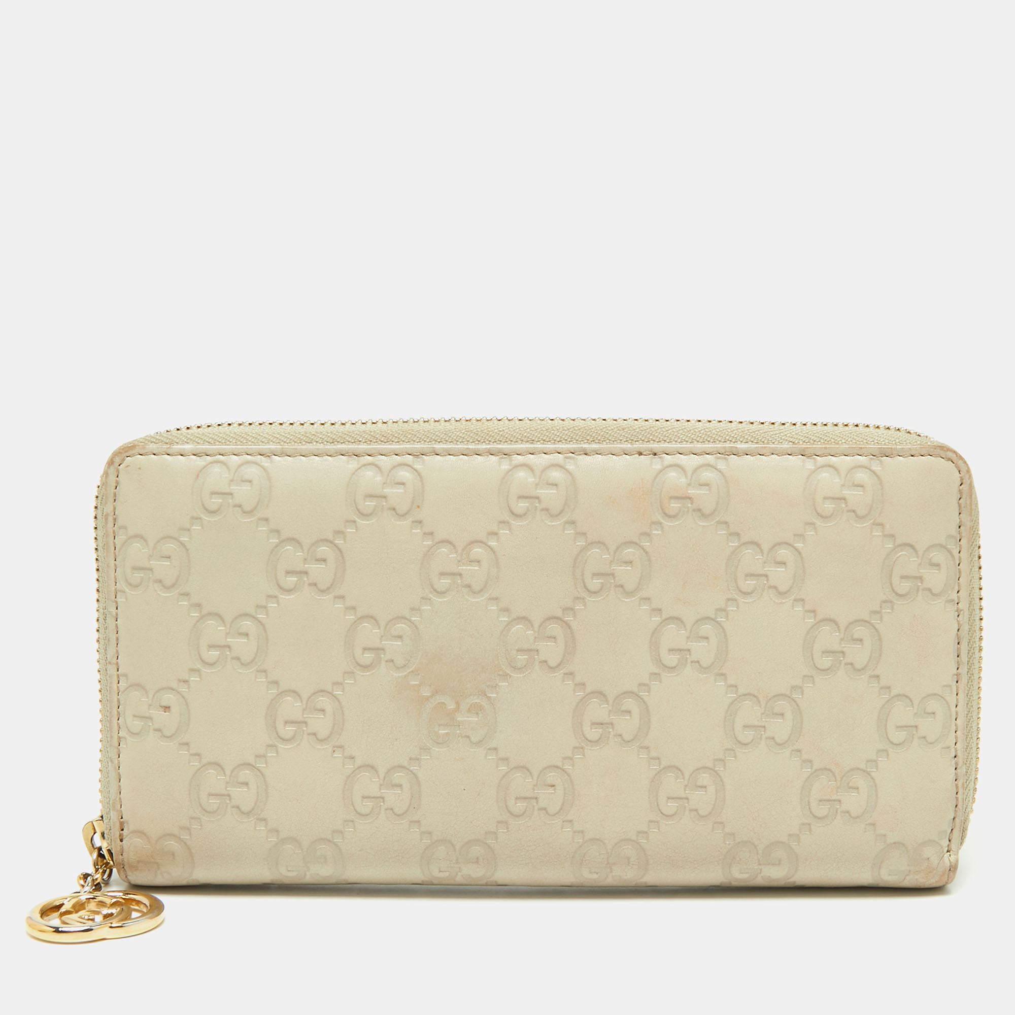 

Gucci Beige Guccissima Leather Zip Around Wallet