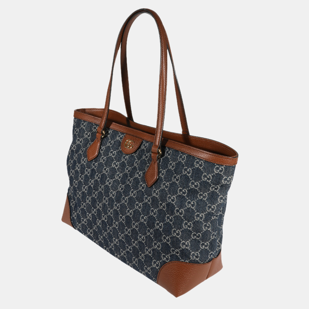 

Gucci Blue Denim Medium Ophidia GG Tote Bag