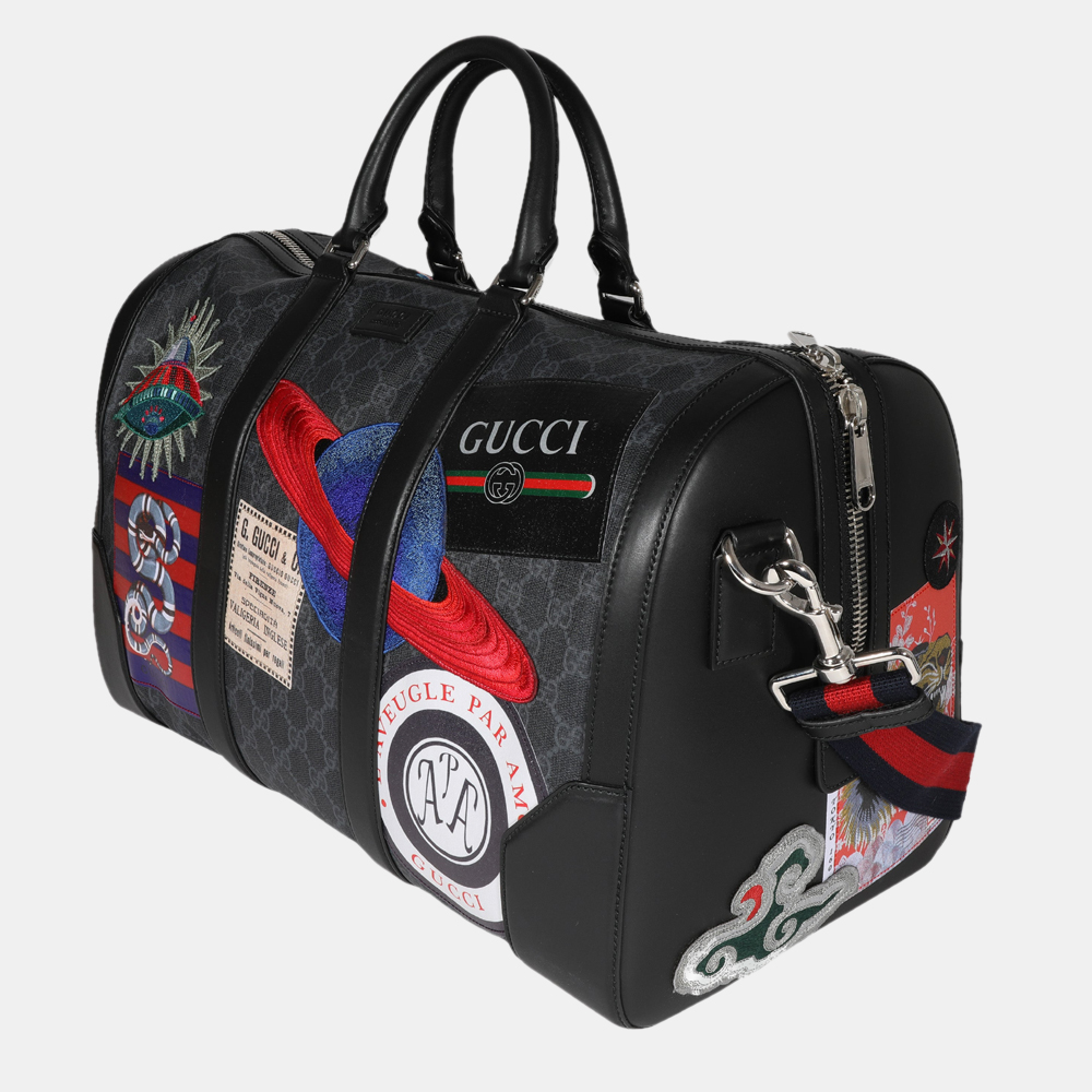 

Gucci Black GG Supreme Canvas Night Courrier Carry On Duffle Bag