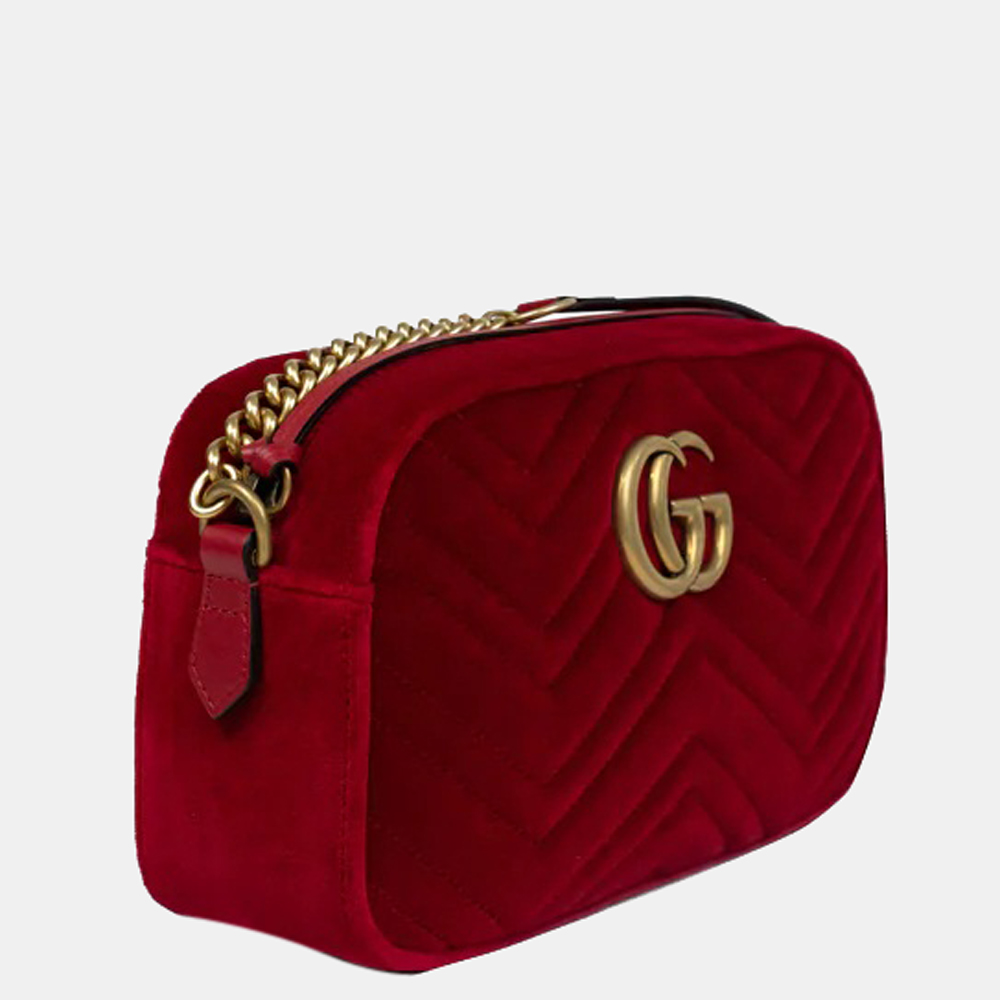 

GUCCI Red Velvet GG Marmont  Shoulder bag