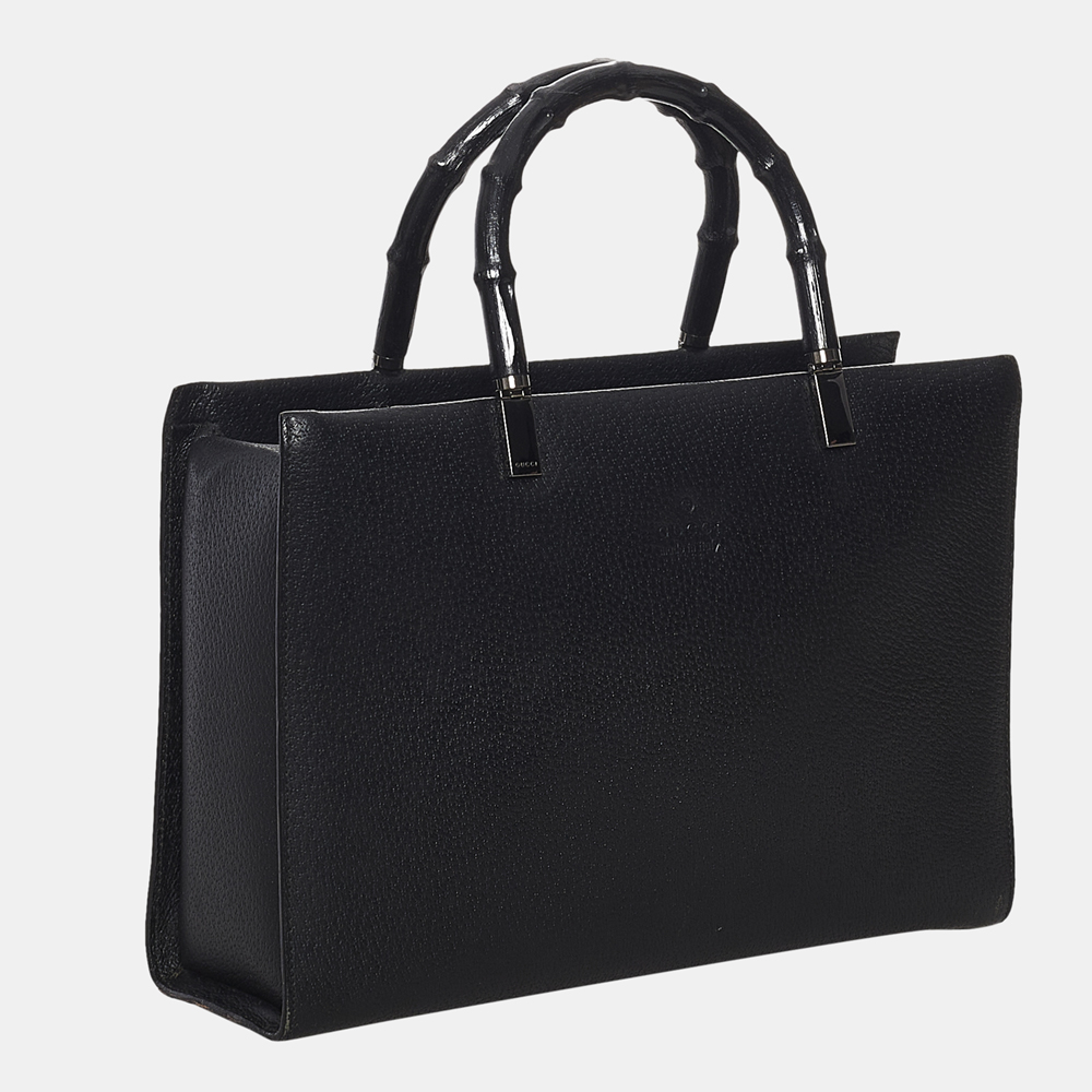 

Gucci Black Bamboo Leather Handbag