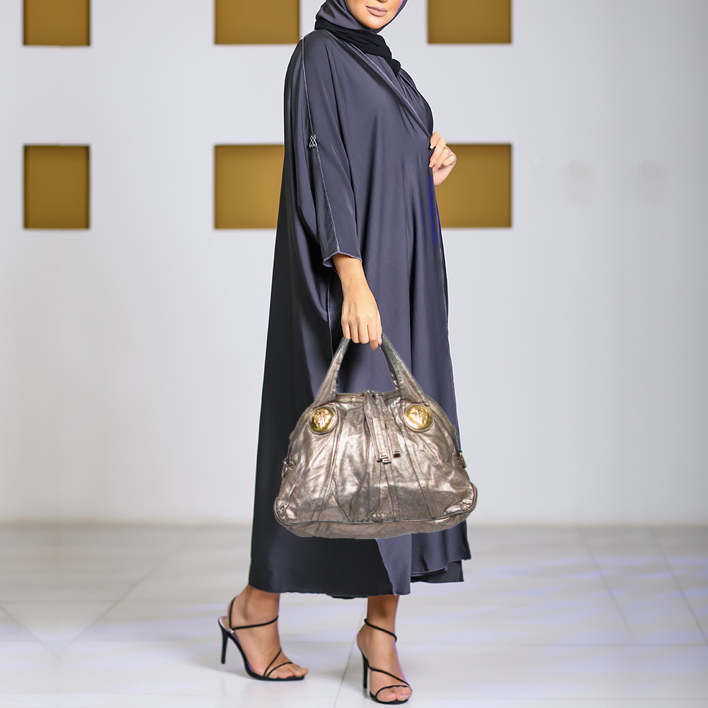 

Gucci Metallic Gold Leather Hysteria Hobo