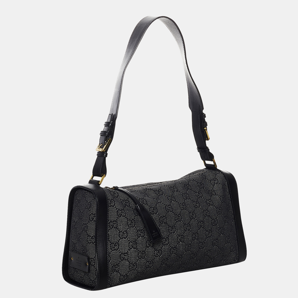 

Gucci Black/Grey GG Denim Shoulder Bag