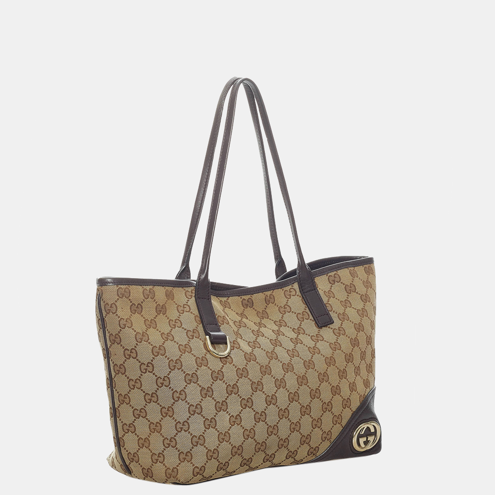 

Gucci Brown/Beige GG Canvas New Britt Tote Bag