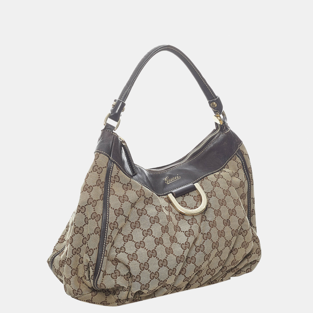 

Gucci Brown/Beige GG Canvas Abbey D-Ring Hobo Bag