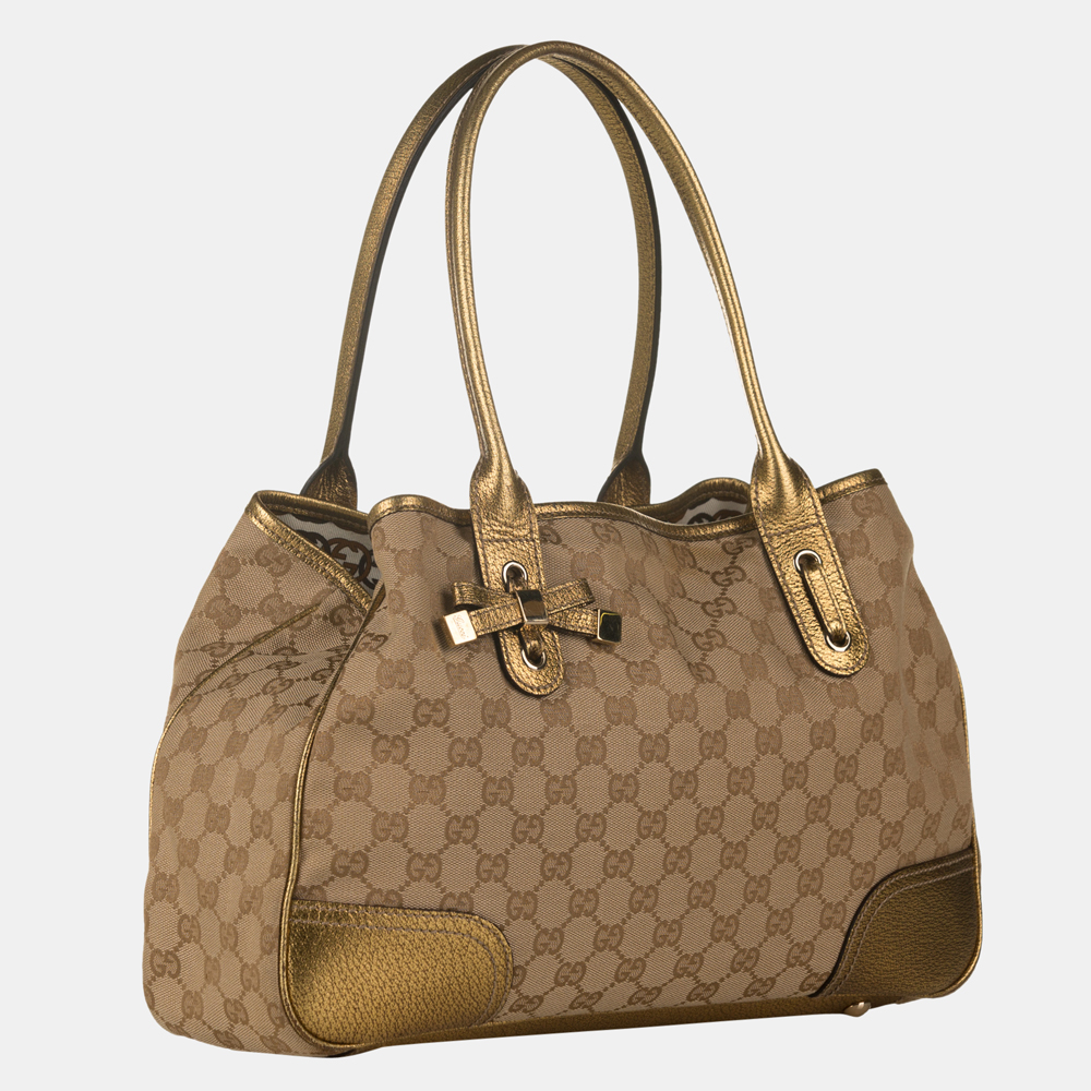 

Gucci Brown/Beige/Gold GG Canvas Princy Tote Bag