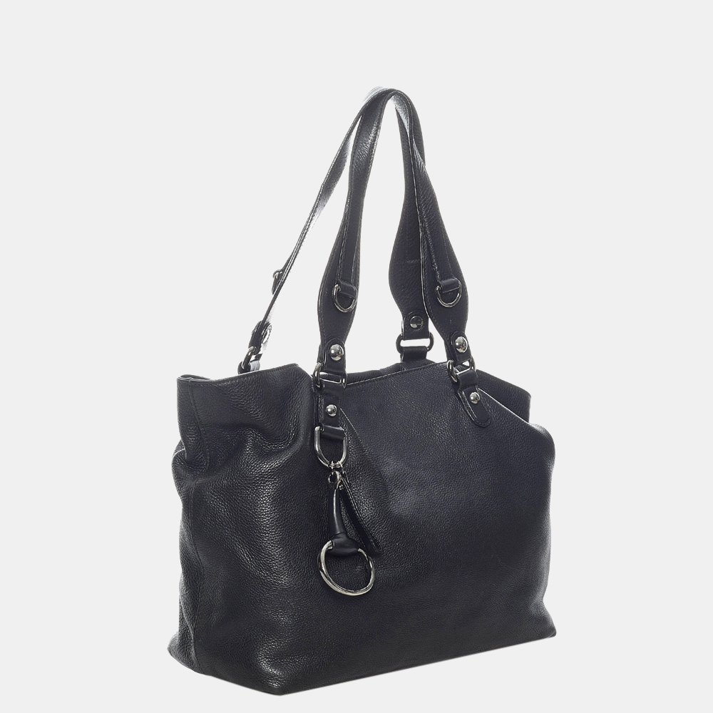 

Gucci Black Icon Bit Leather Tote Bag