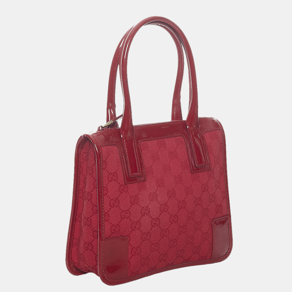 

Gucci Red GG Canvas Handbag