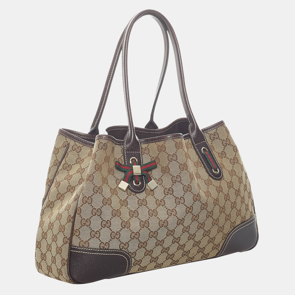 

Gucci Beige/Brown GG Canvas Princy Tote Bag
