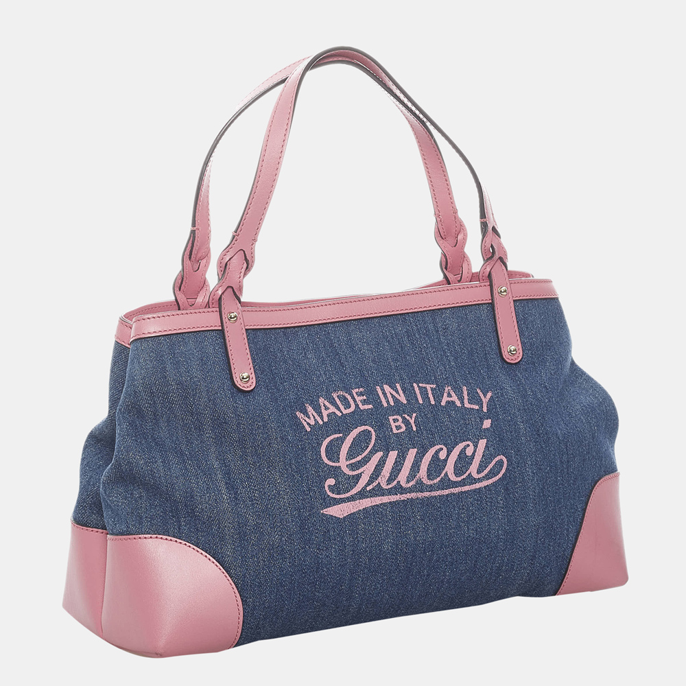 

Gucci Blue/Pink Craft Denim Handbag