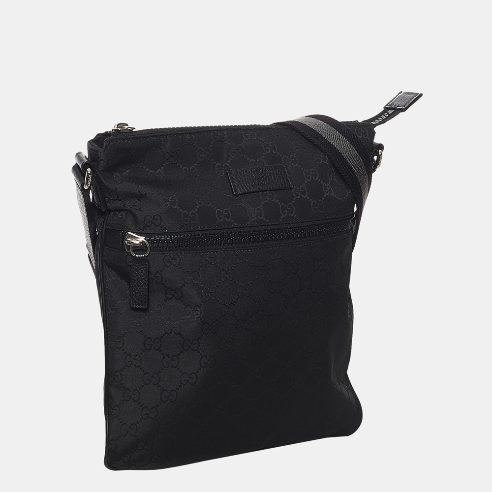 

Gucci Black GG Nylon Web Crossbody Bag