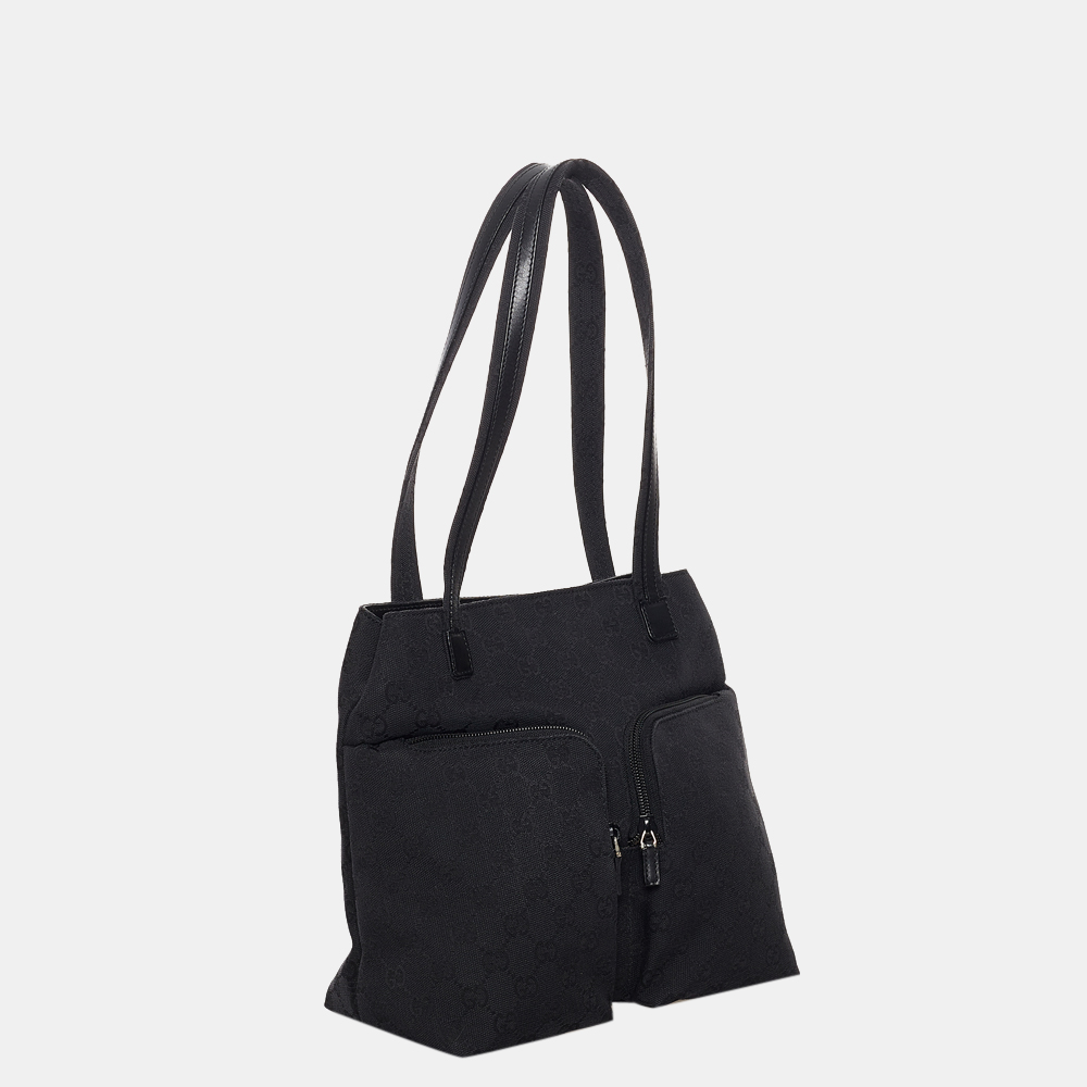 

Gucci Black GG Canvas Tote Bag