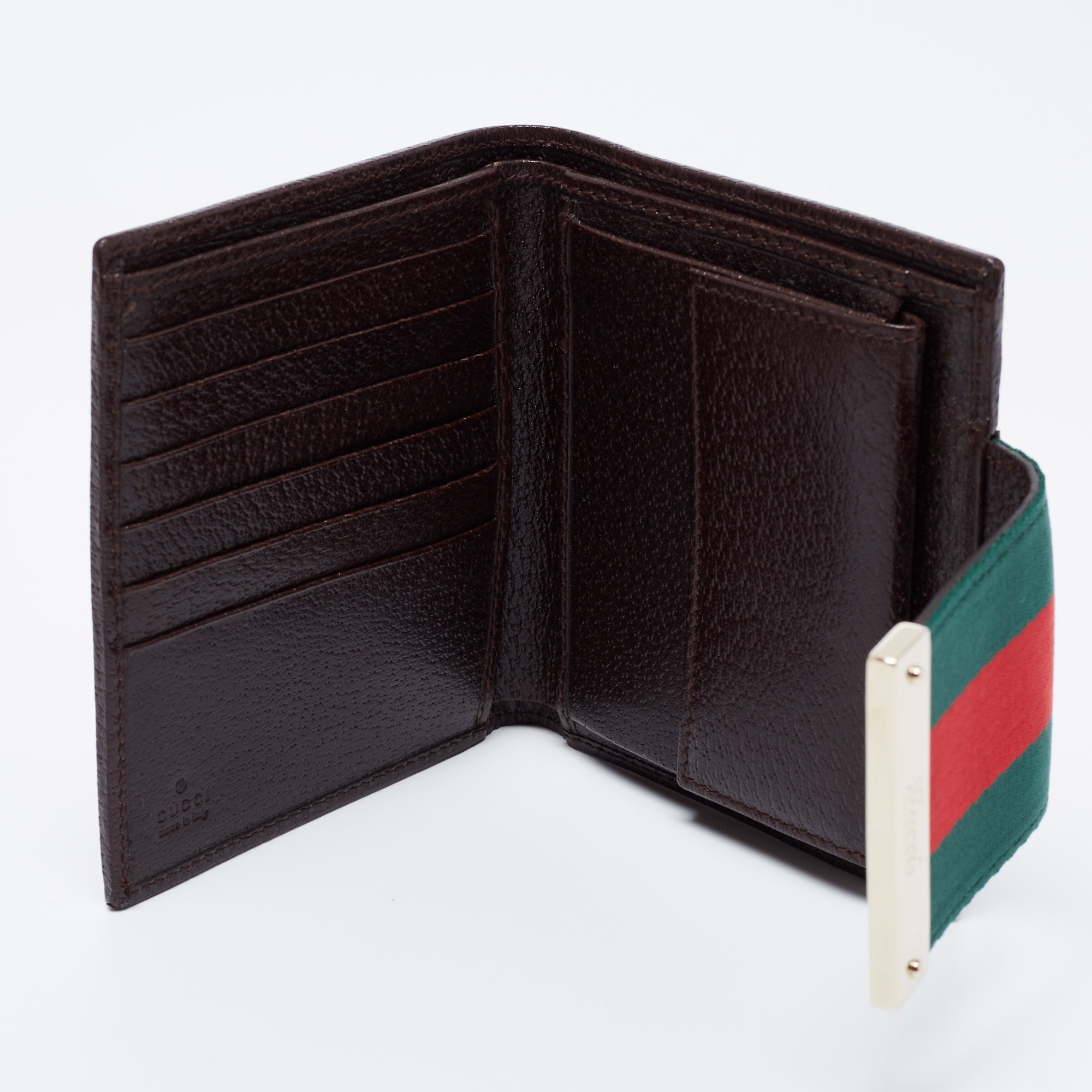 

Gucci Beige/Brown GG Canvas and Leather Web French Wallet