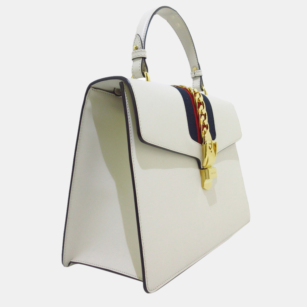 

Gucci Multi Color /White Sylvie Leather Satchel, Multicolor