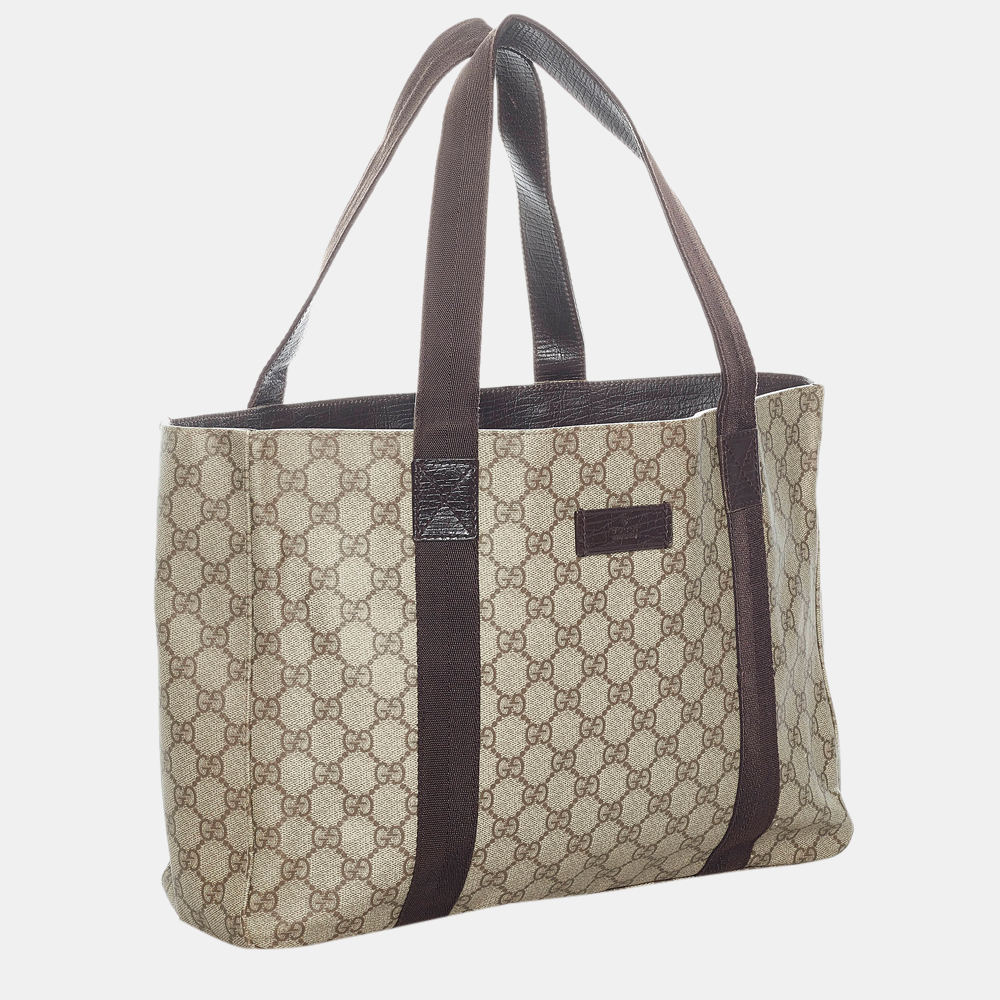 

Gucci Brown/Beige GG Supreme Tote Bag