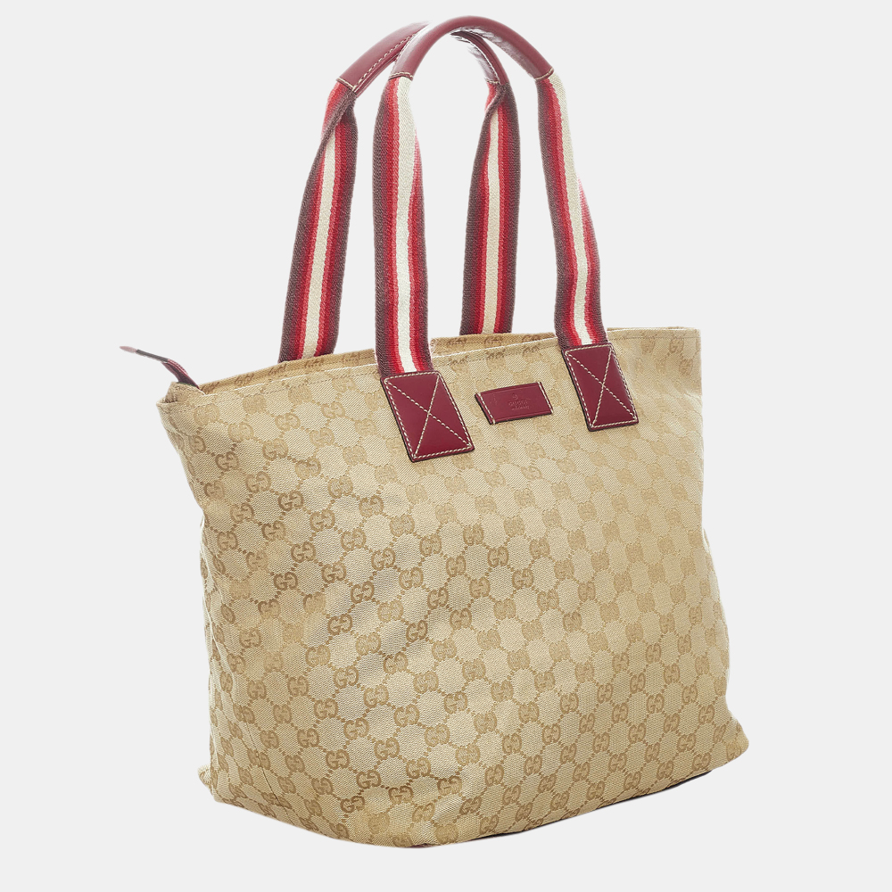 

Gucci Beige/Brown/Multi Color GG Canvas Web Tote Bag