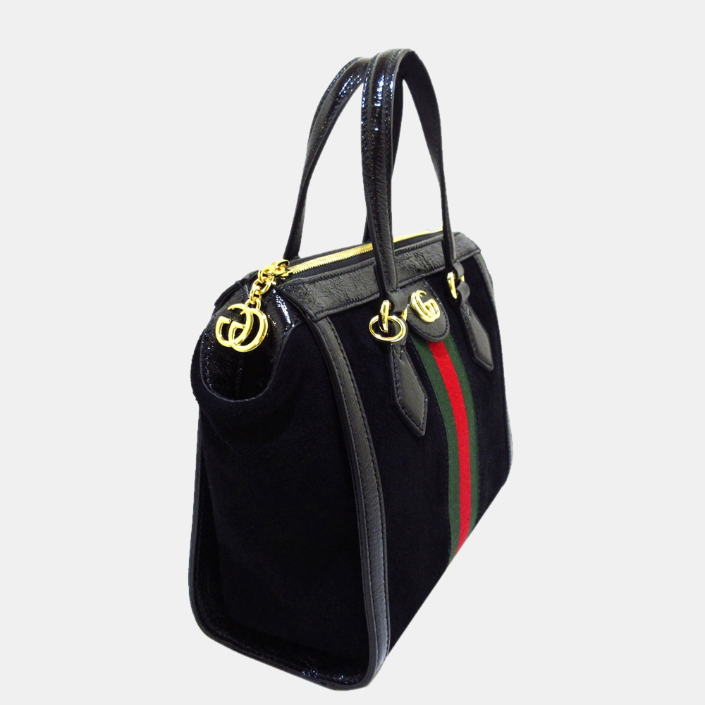 

Gucci Black/Multi Color Ophidia Suede Satchel