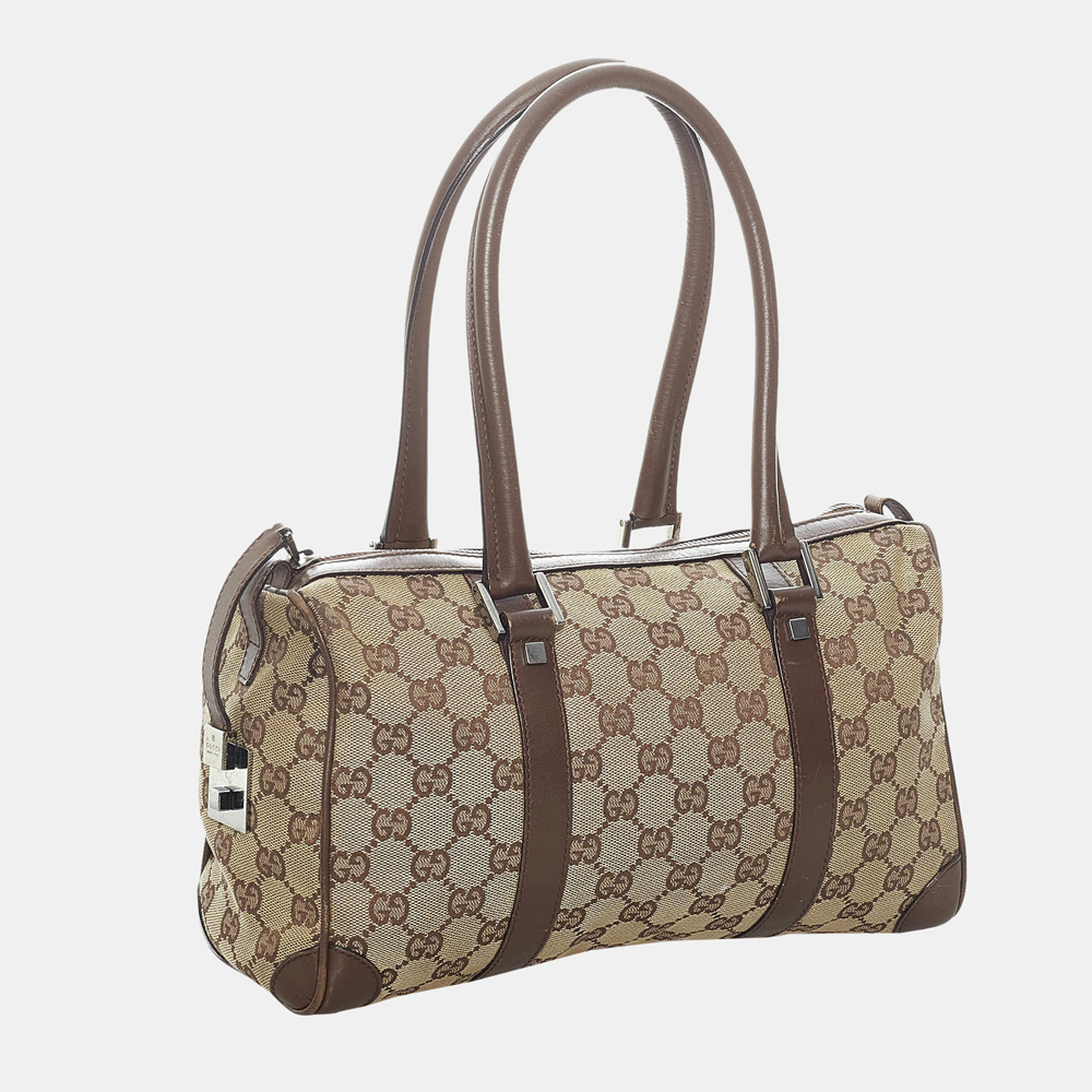 

Gucci Beige/Brown GG Canvas Boston Bag