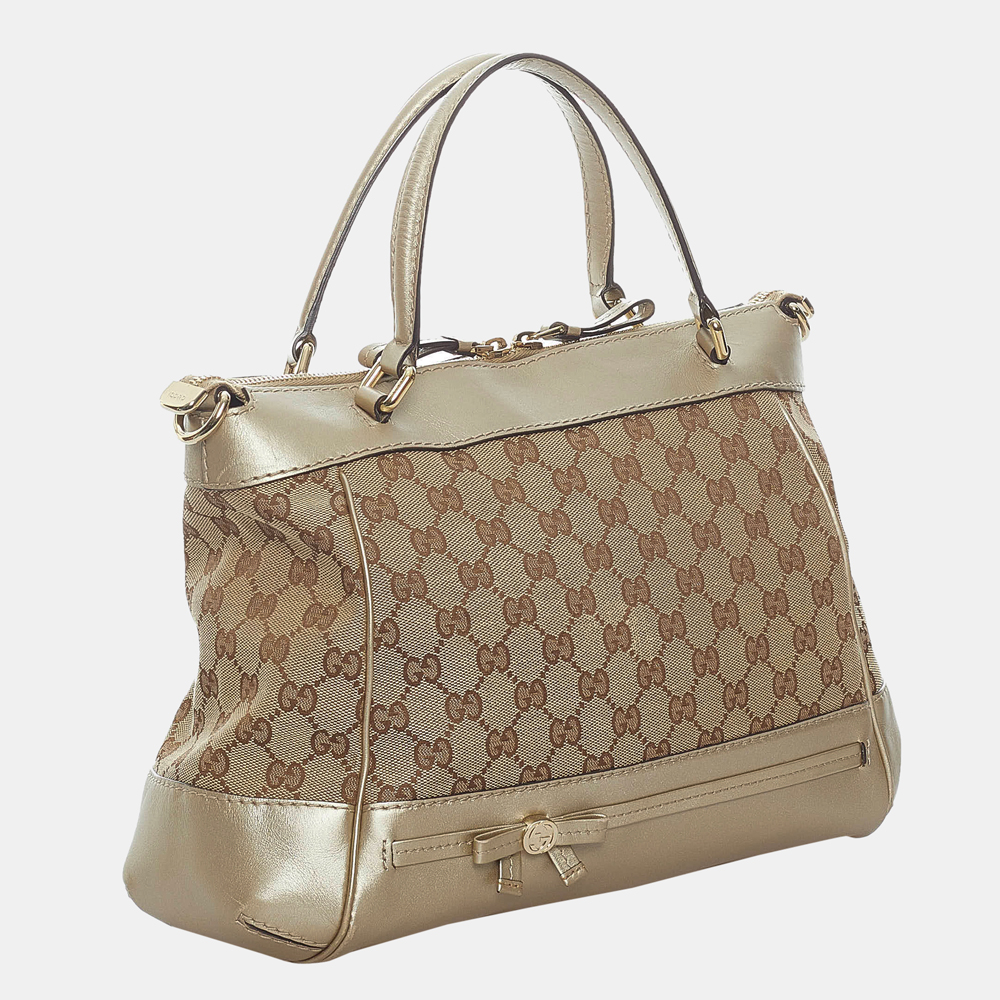 

Gucci Beige/Brown/Gold GG Canvas Mayfair Satchel