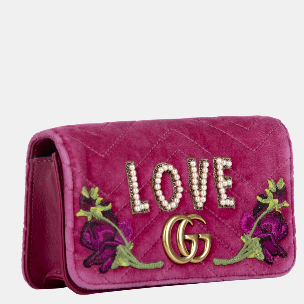 

Gucci Multi Color/Pink GG Marmont Velvet Crossbody Bag, Multicolor