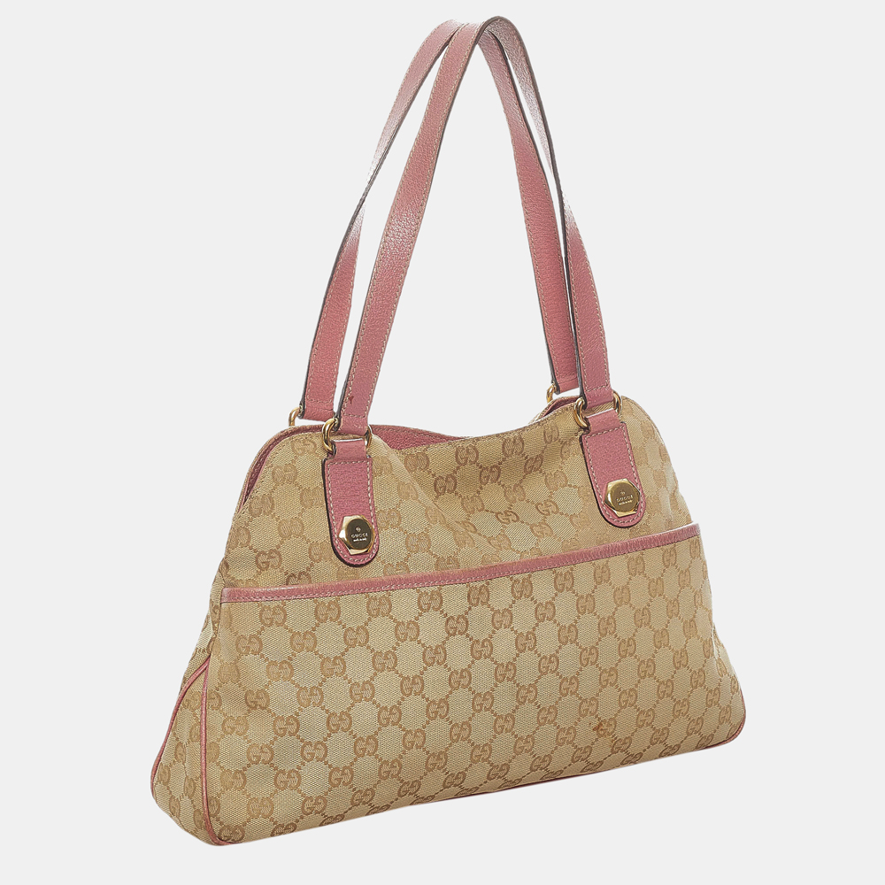 

Gucci Beige/Brown/Pink GG Canvas Charmy Shoulder Bag