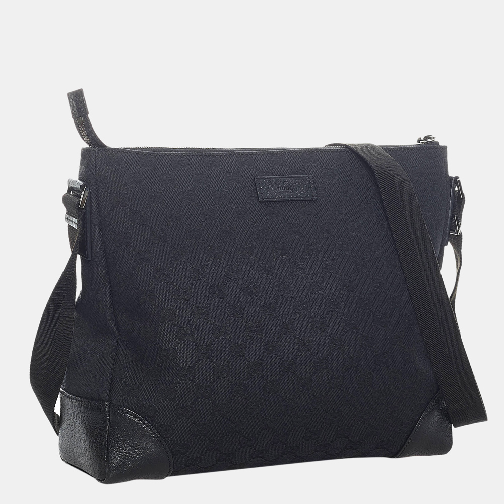 

Gucci Black GG Canvas Crossbody Bag