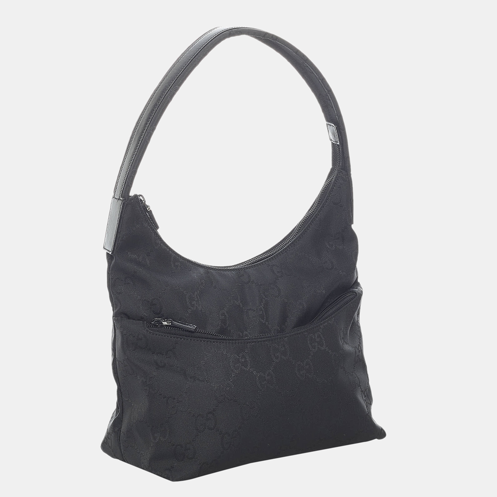 

Gucci Black GG Canvas Shoulder Bag