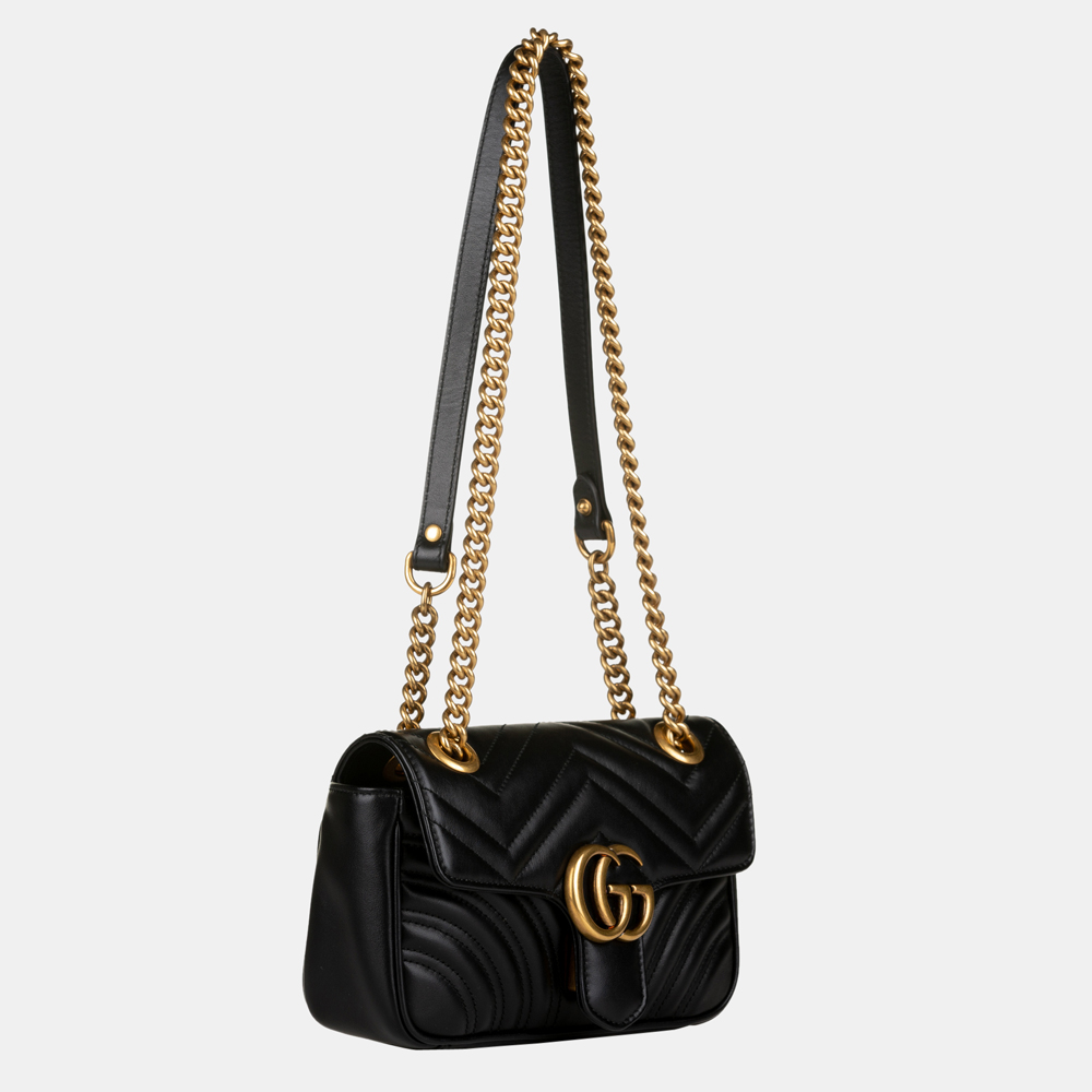 

Gucci Black Small GG Marmont Leather Crossbody Bag