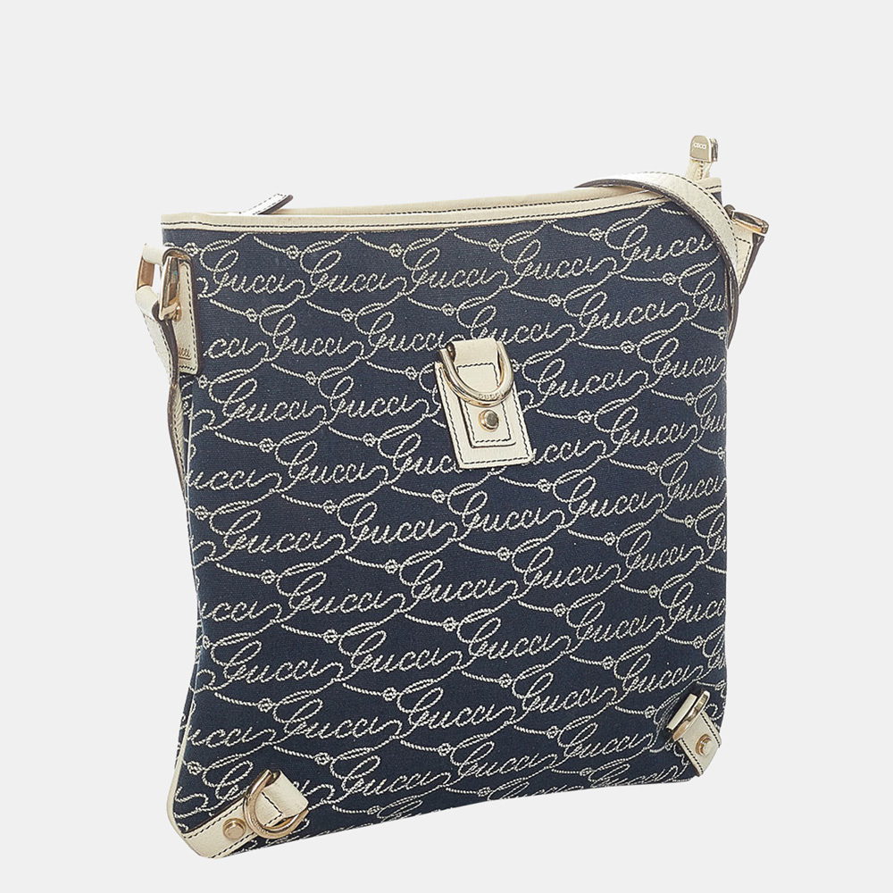 

Gucci Blue/White Abbey D-Ring Denim Crossbody Bag