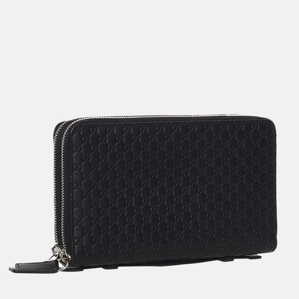

Gucci Black Microguccissima Zip Around Long Wallet