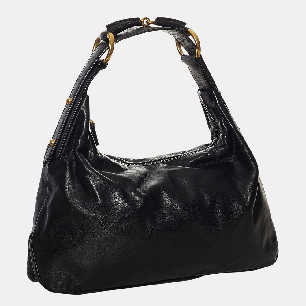 

Gucci Black Horsebit Leather Hobo