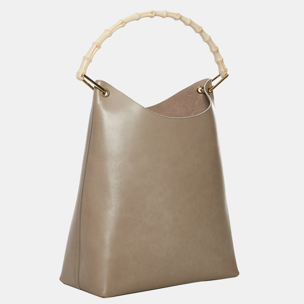 

Gucci Grey Bamboo Leather Tote Bag