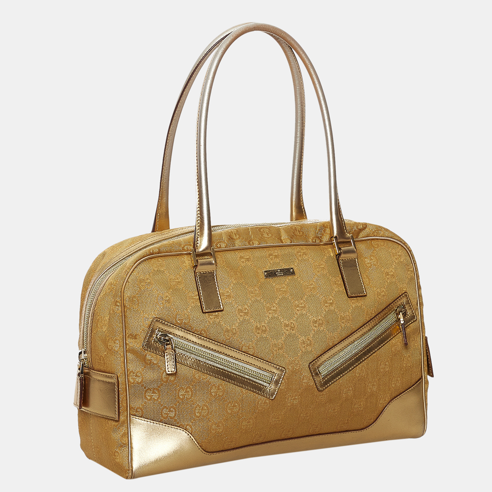 

Gucci Gold GG Canvas Handbag