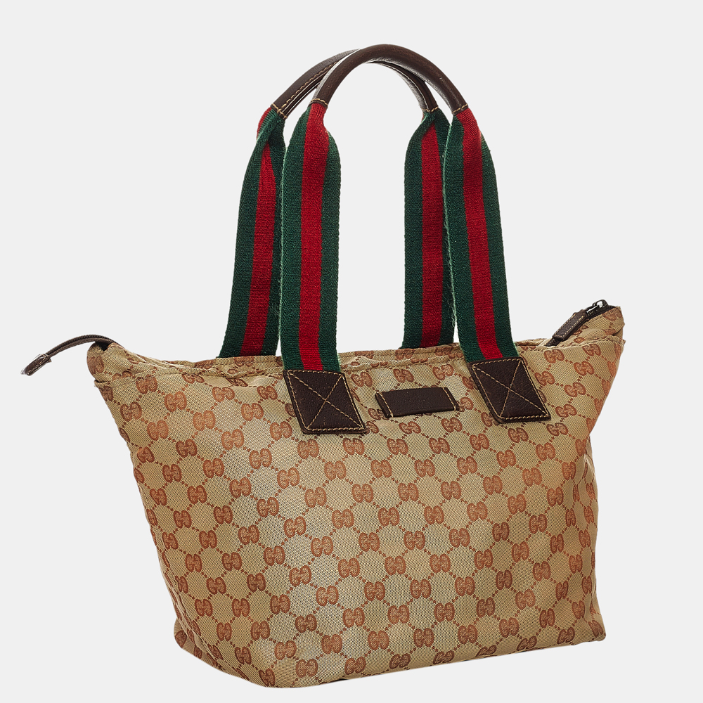 

Gucci Beige/Brown/Multi Color GG Canvas Web Tote Bag