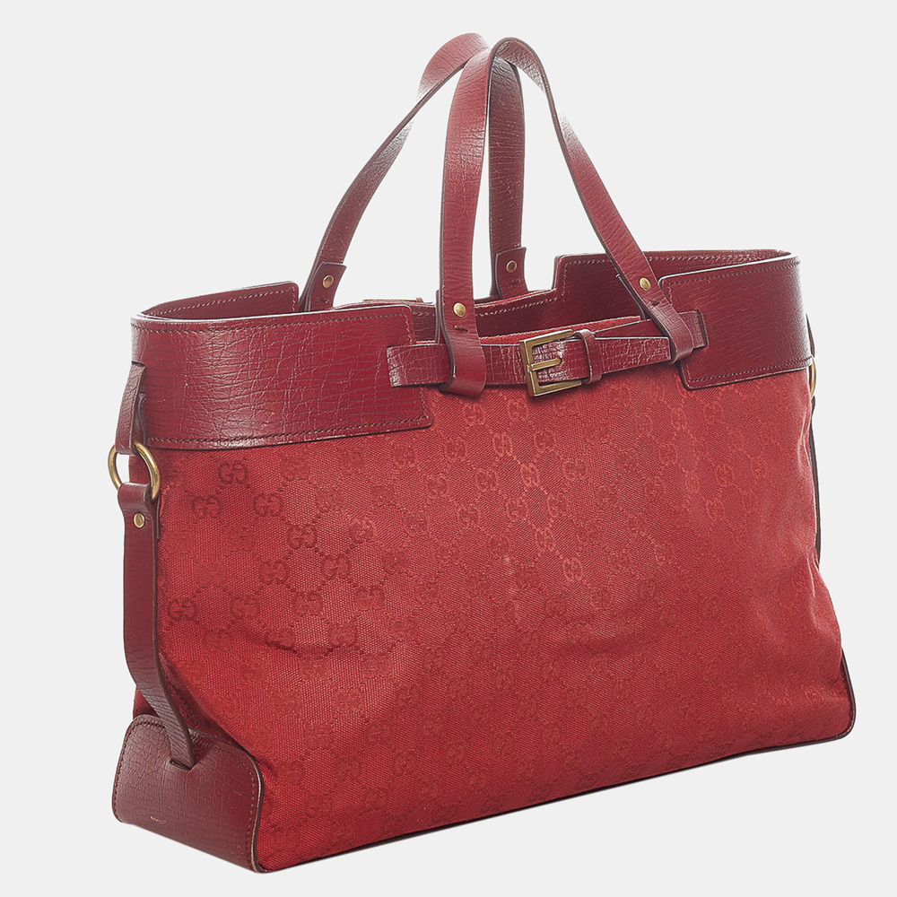 

Gucci Red GG Canvas Tote Bag