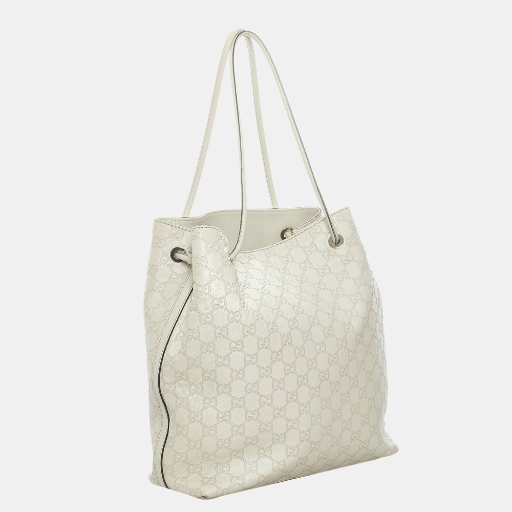 

Gucci White Guccissima Gifford Tote Bag